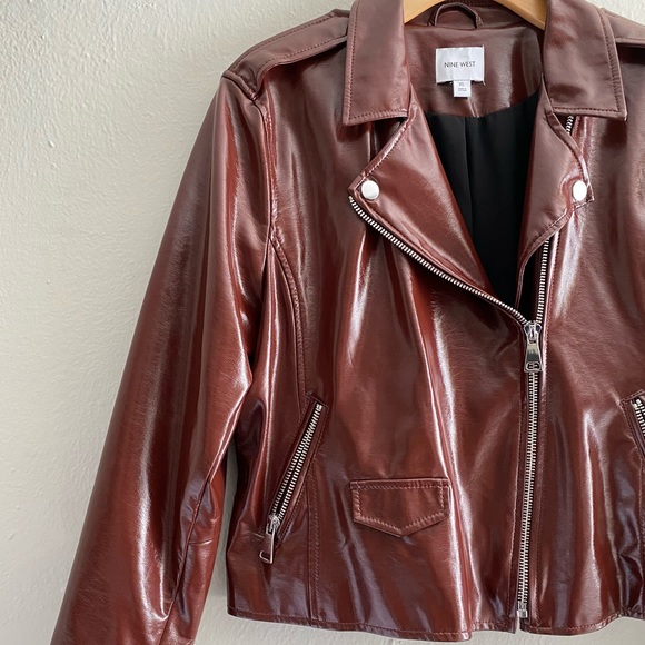 Vegan Patent Leather Jacket - Picture 2 of 4